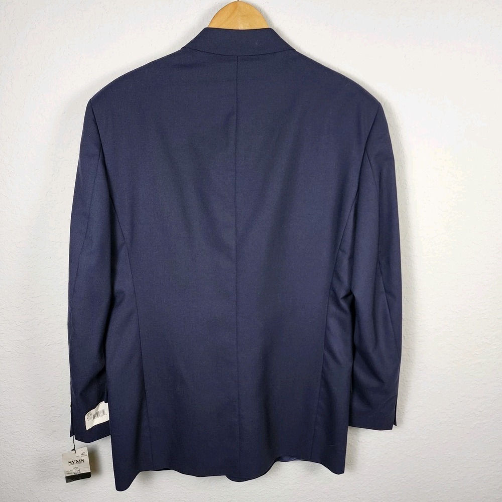 John Weitz Sport Coat Mens 42L Navy Wool Gold Buttons‎ Classic Career Preppy NEW - Picture 3 of 16